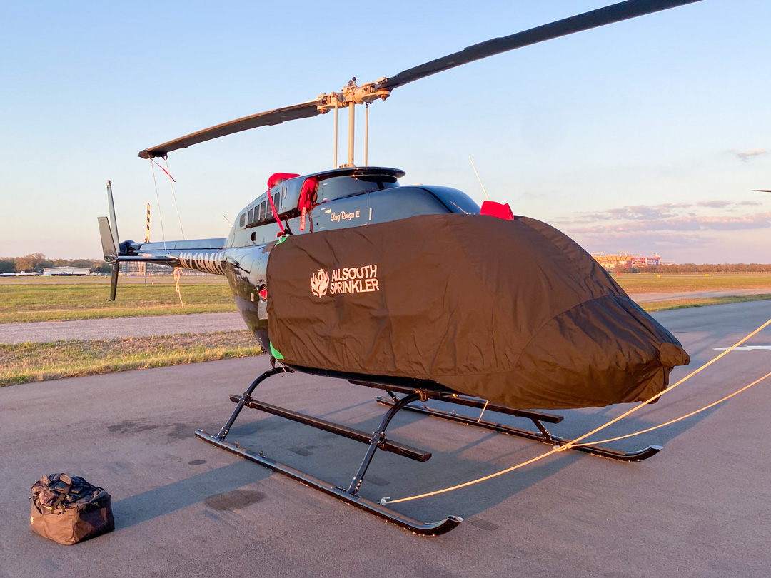 Bell 206L Longranger Bubble Cover, Intake Plugs, Custom black Sunbrella